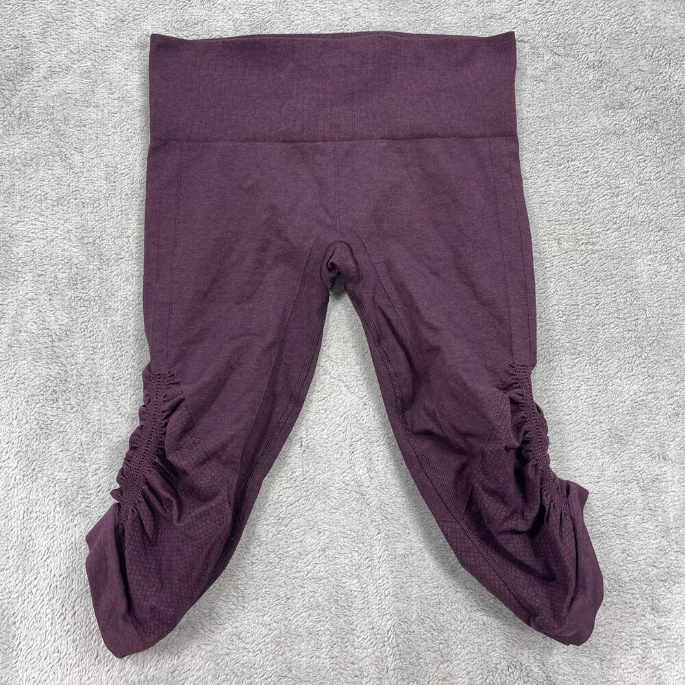 Lululemon Leggings Women 6 Purple Ebb To Street Crop Ruched Seamless Yoga Pant